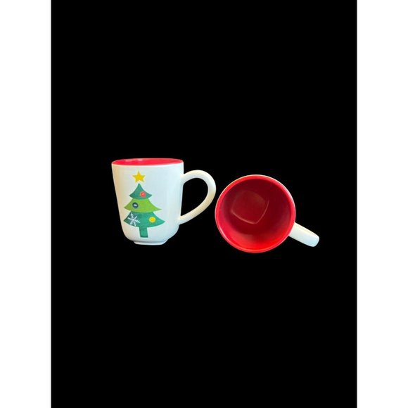 Tabletop Unlimited Vintage Christmas Trees Cup Set of 2 1980s Plastic Mugs Pair - Picture 3 of 6